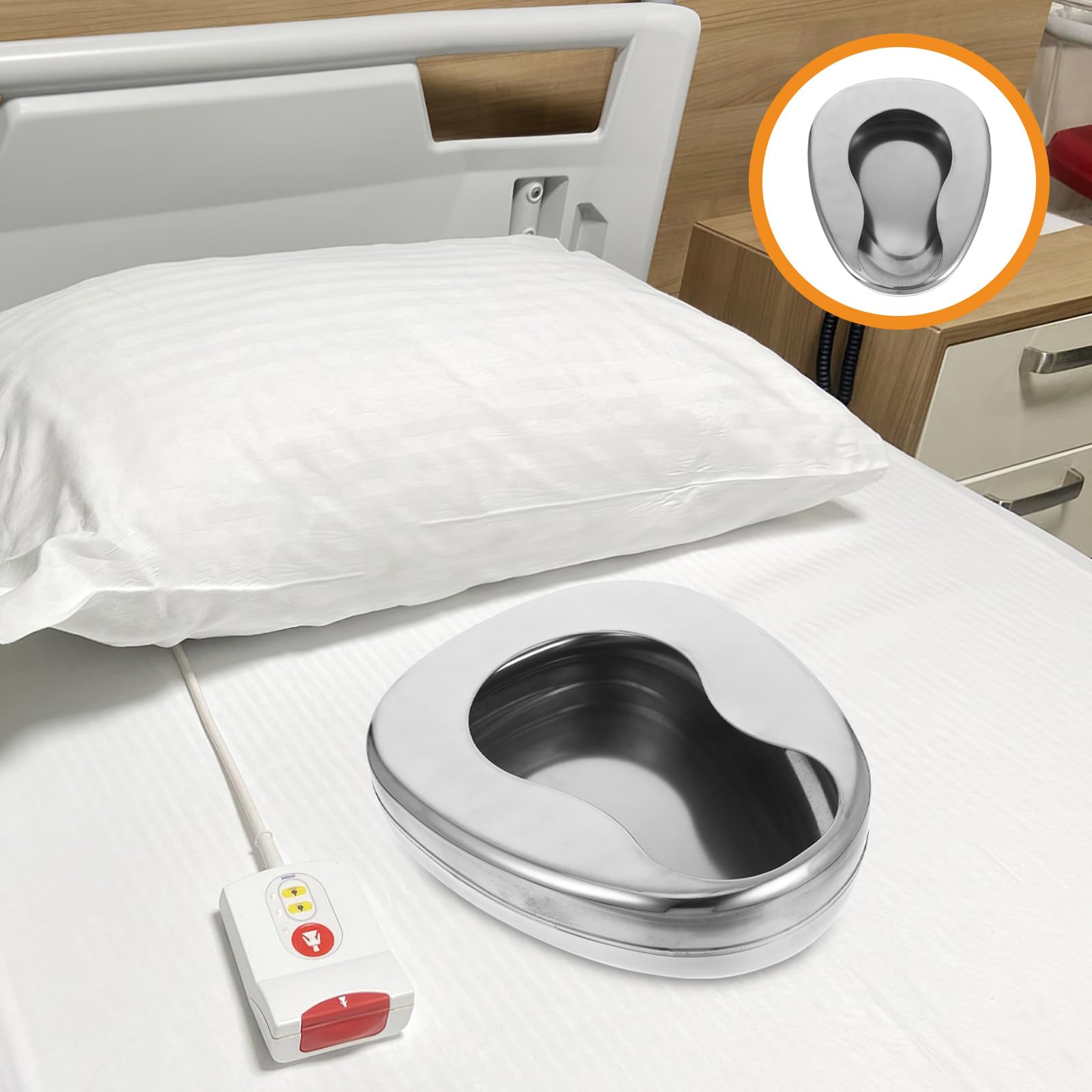 Stalowy Bedpan Osób Starszych i Leżących Metalowa Miska Łóżkowa Trwały i Odporny Zużycie Praktyczny Do Szpitali i Domowej Opieki Nocny Wygodny Do Użytku