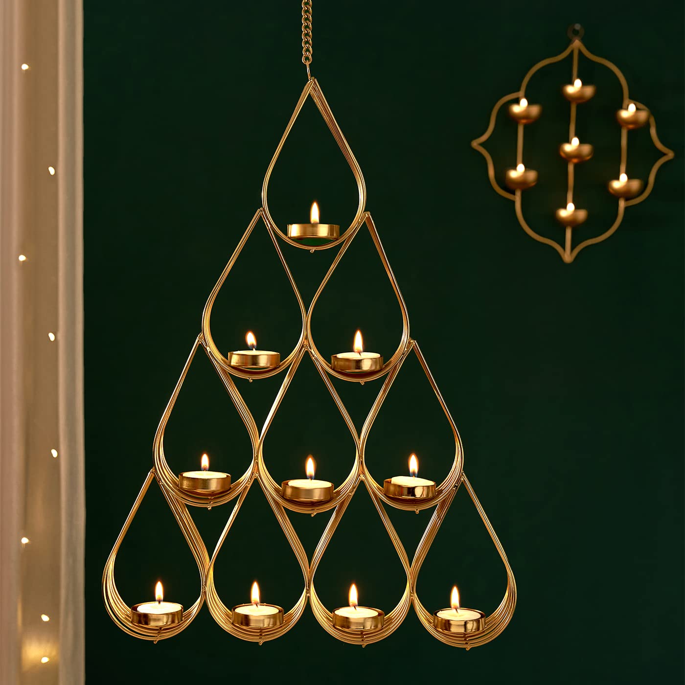 DecorTwist® Metal 4 Layer Floral Tea Light Candle Diya Holder Hanging Table Top Wall Hanging Vintage Decorative for Living Room Bedroom Diwali Decoration Item for Home Décor (B0BP2437XW) Amazon Price History, Amazon Price Tracker