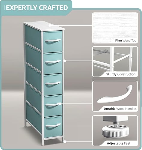 Miniatura 91 de Sorbus Torre estrecha con 4 cajones – Almacenamiento vertical para dormitorio, baño, lavandería, armarios y más, marco de acero, parte superior de