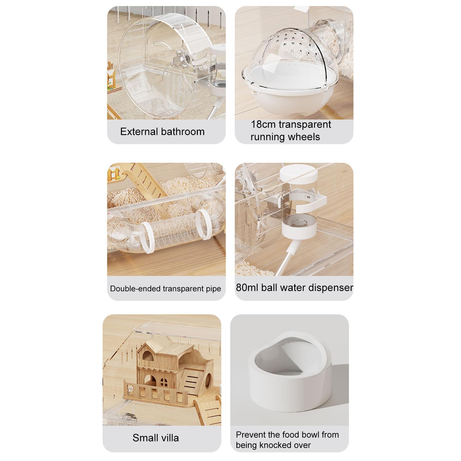 Jaula Grande Para Hámster - Hábitat Para Mascotas De Acrílico Transparente De 2 Capas | Jaula Ṕara Animales Pequeños Ďe 2920g, P̀ara Hámsteres, Jerbos, Ratones, Observación Đe Cría En El Patio, Tienda