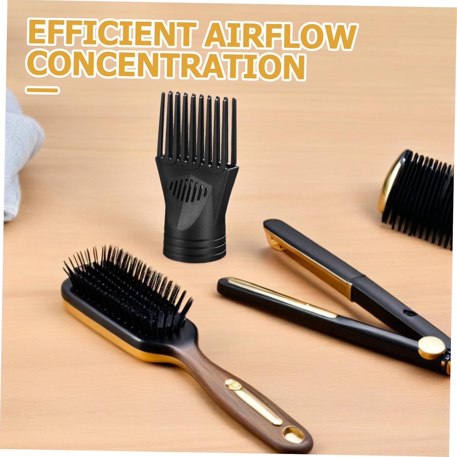 5pcs Blow Dryer Comb Attachment Set for Hair Dryer, Black