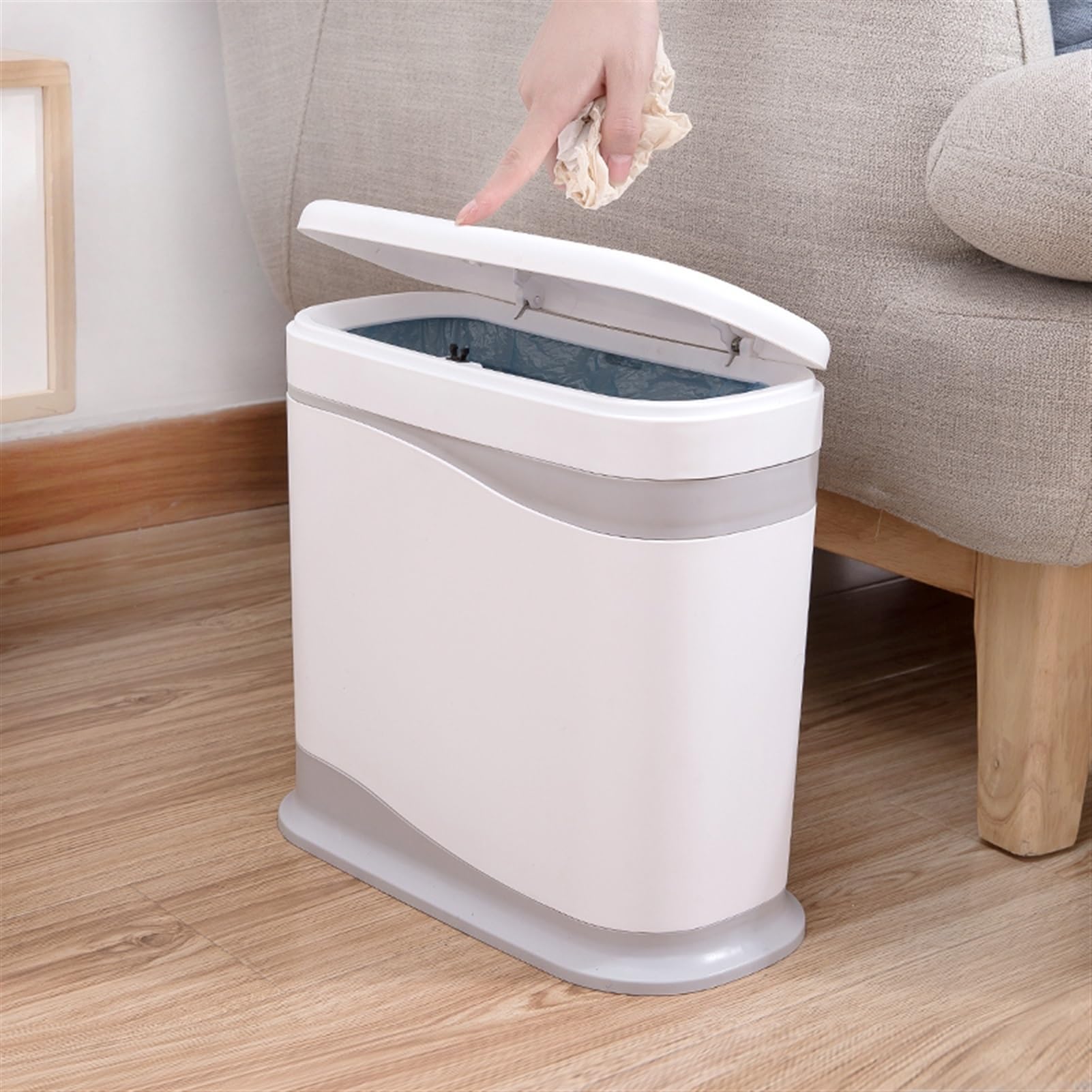 Papeleras para Cocina Cestino della Spazzatura for la Raccolta differenziata casa Soggiorno Grande Semplice Carta straccia Coperta Spazzatura WC Cestino for Carta igienica Stretto Cestino(A)