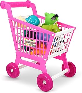 STOBOK Mini Carrinho De Compras Supermercado Fingir Brincar Para Crianças Mini Carrinho De Supermercado Carrinho De Mão Carrinho De Mão Rosa Carrinho De Supermercado Fingir Modelo