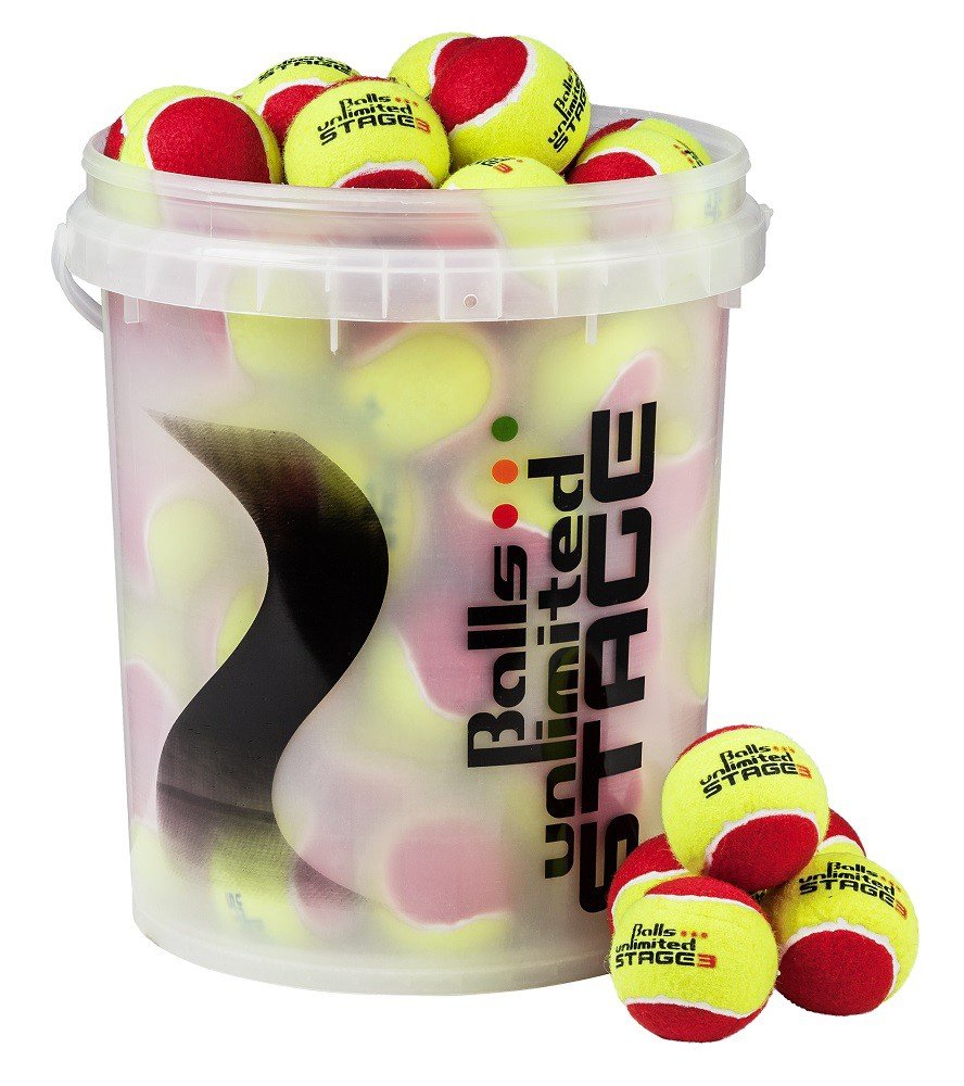 Balleimer Stage 1/2/3 mit Deckel und Henkel für 60 Tennisbälle