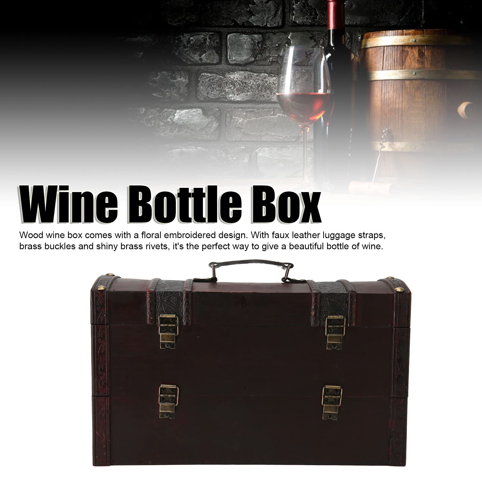 Scatola di vino in legno Scatola per bottiglia di vino Scatola di vino in legno Porta bottiglia di vino vintage Scatola Scatola per bottiglie di vino Scatola per