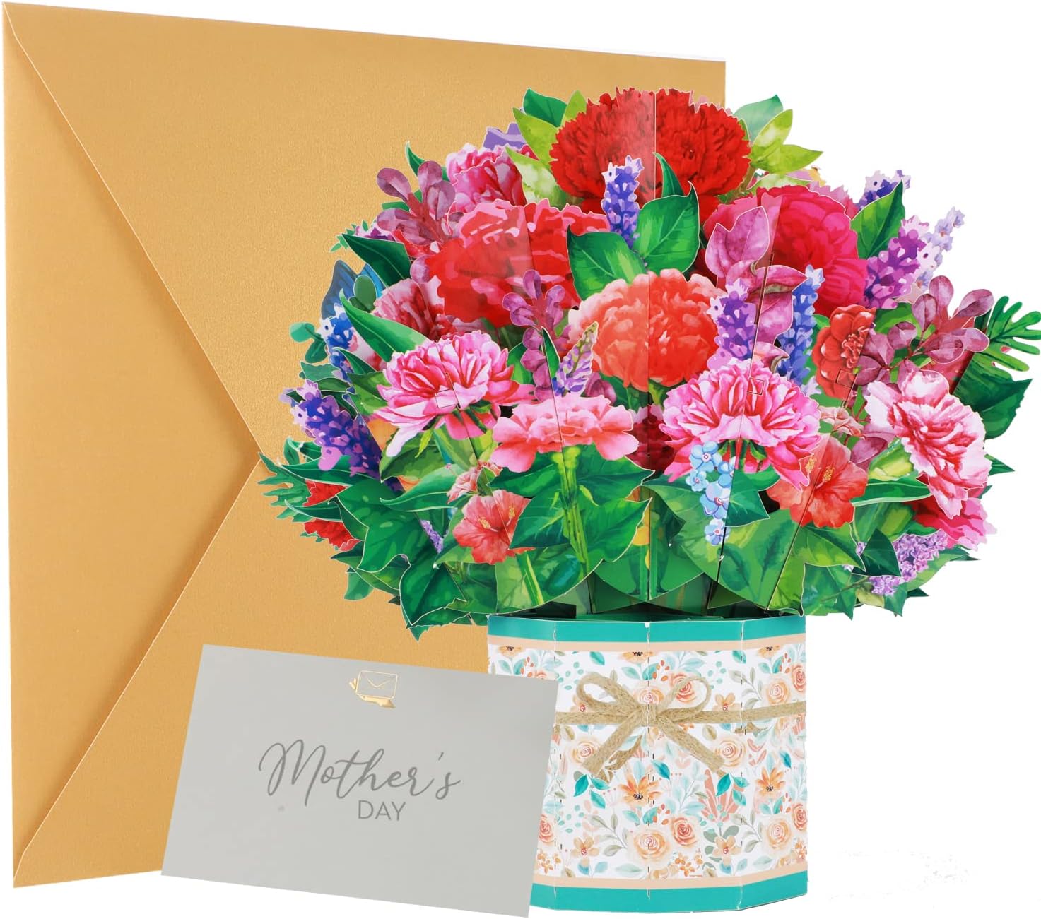 ULLiaN 3D Pop Up Cards, Mother's Day Paper Flowers Bouquet