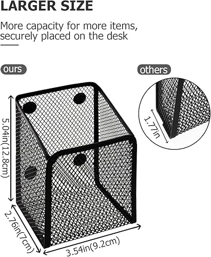 Miniatura 3 de QYH Portalápices magnético grande, paquete de 2 cestas magnéticas, 8 portalápices con imanes fuertes, accesorios para nevera, pizarra blanca negra