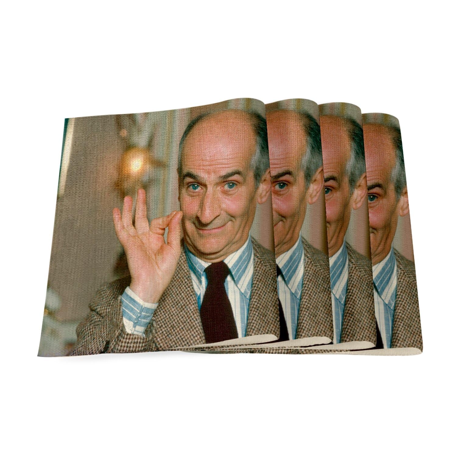 Set de table Louis de Funès lin grand format 40x28.5cm décoration table cuisine