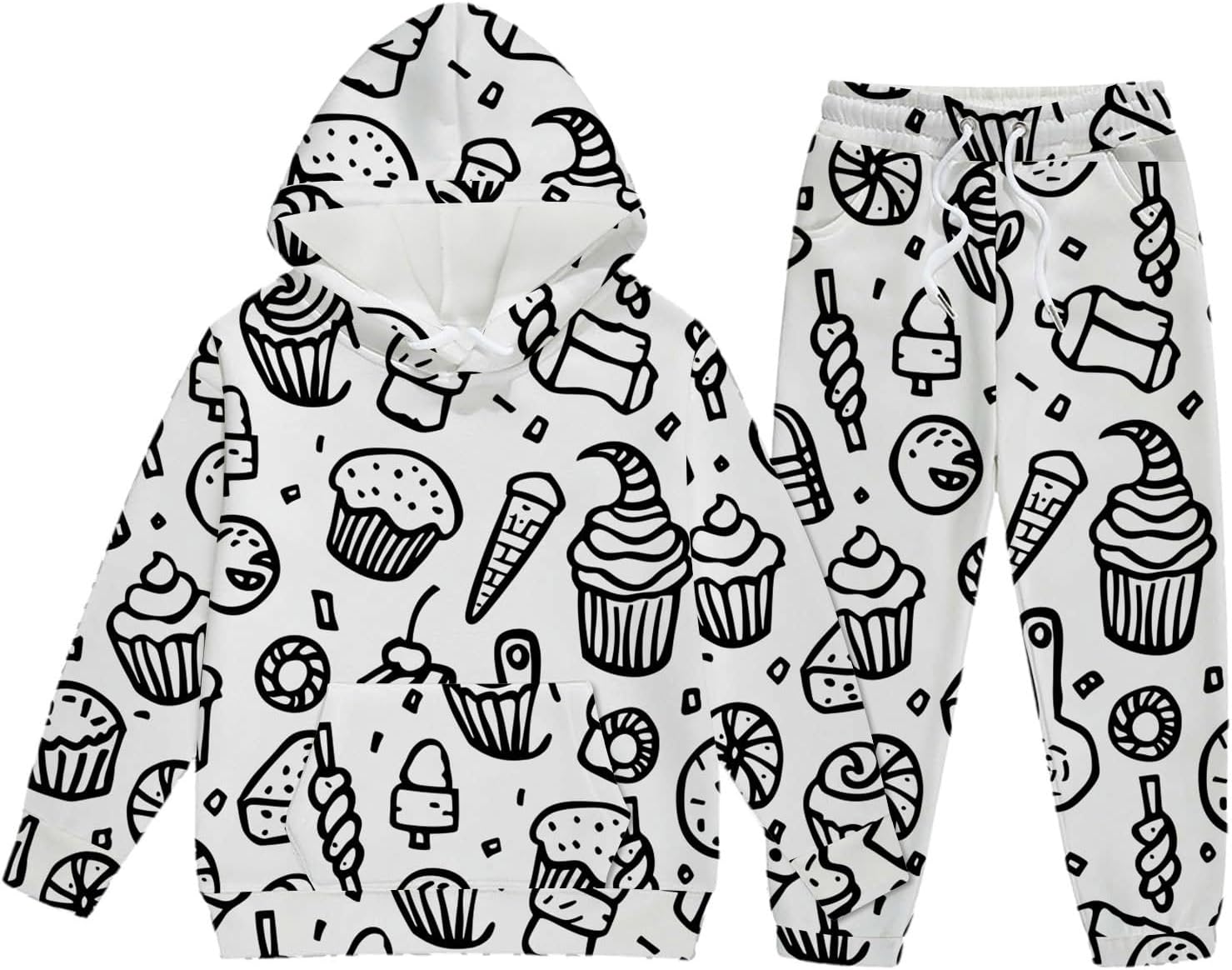 2 Piece Fall Track Suits Hooded for Girls Long Sleeve Matching Set Toddler Tracksuit Sets Outfits Comfy Sweatpants