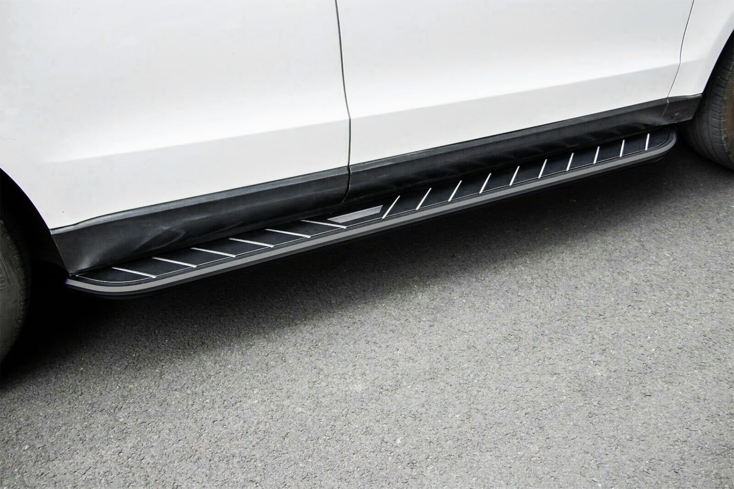 Running Boards for Lincoln Nautilus 2019-2023, 2PCs Aluminum Fixed Side Steps | No Drill Bolt-On Kit | DIY Project SUV Rail Board Accessories Black (1 Set) (WLH)