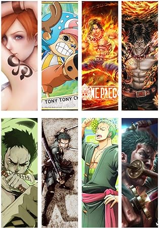 Amazon アニメワンピースルフィロロノアゾロナミニボア ハンコック透明ブックマークカードセカンダリー友達や子供の贈り物を読んで 8個 3 しおり 文房具 オフィス用品