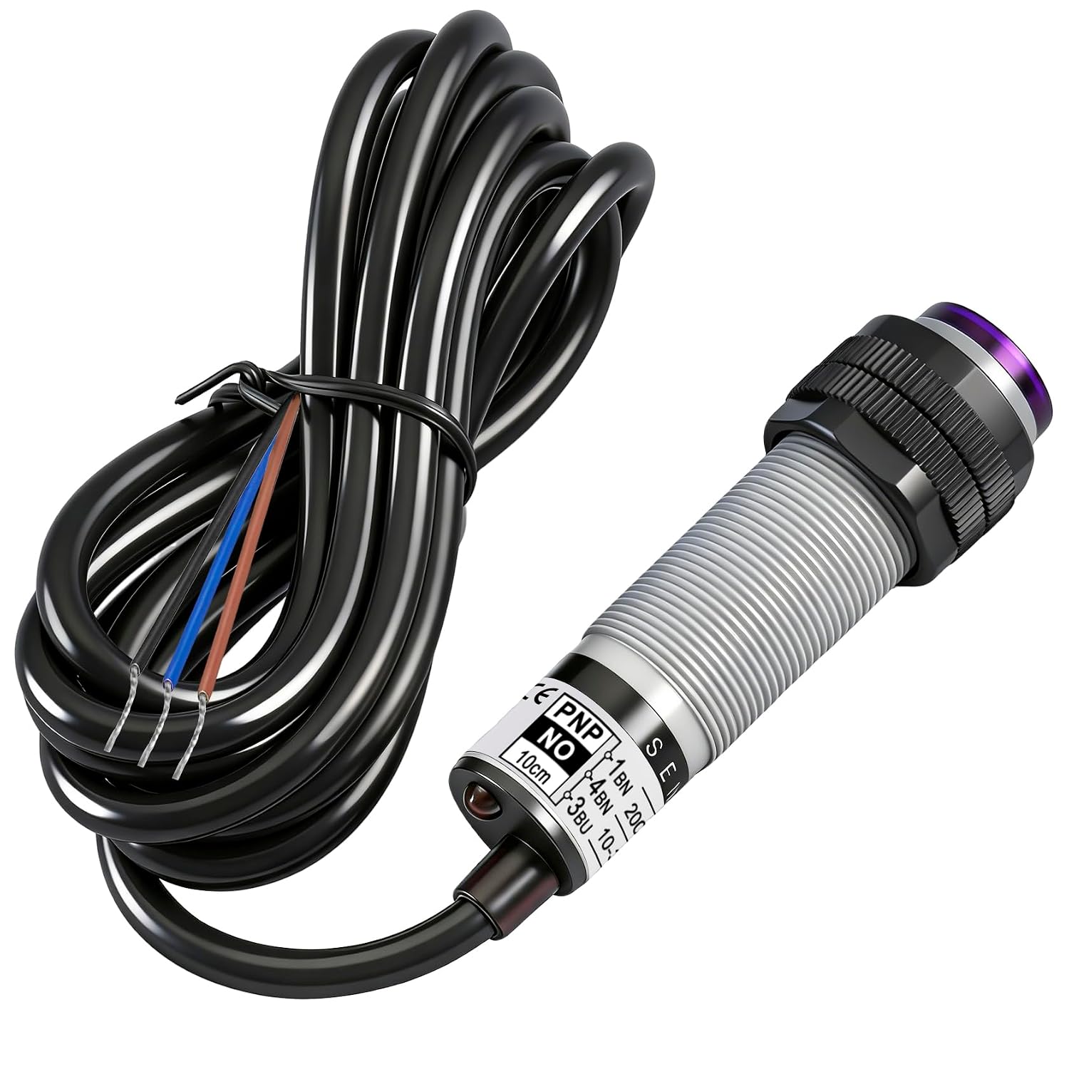 Heschen Photoelectric Sensor E3F-DS10P1 M18 10cm DC 10-30V PNP NO 3-Wire