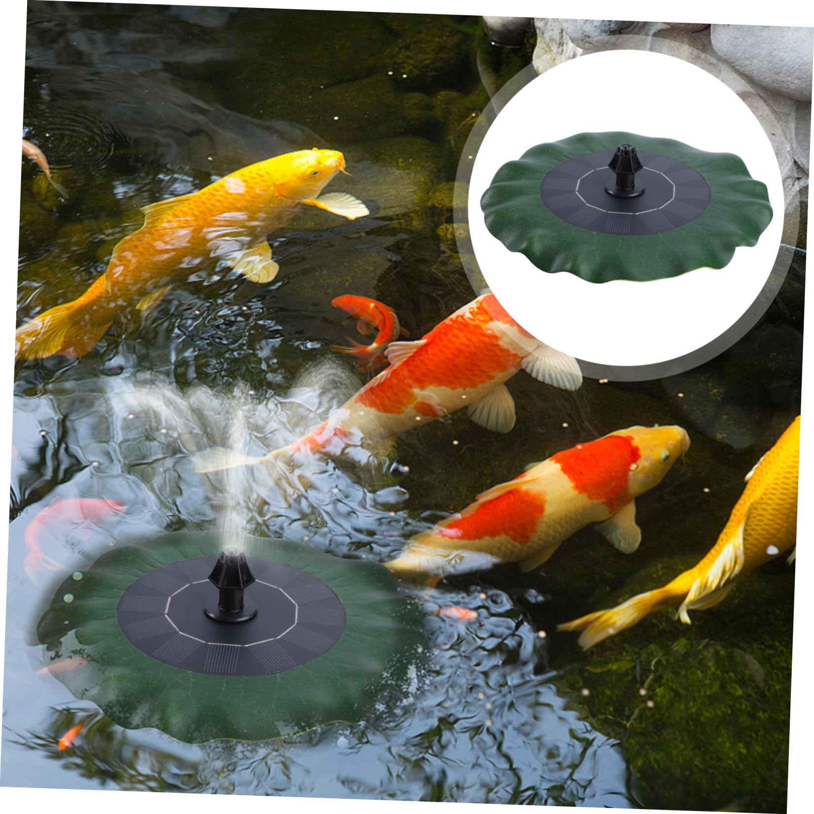 Operitacx Pompa Solare per Fontana da Giardino Pannello Solare, Pompa Galleggiante in Plastica a Forma di Foglia di Loto per Piccoli Laghetti e Atmosfera Estiva All'aperto