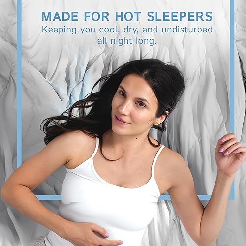 Miniatura 7 de Four Seasons Essentials Edredón refrescante - Tamaño Queen 90 x 90 pulgadas - Gris