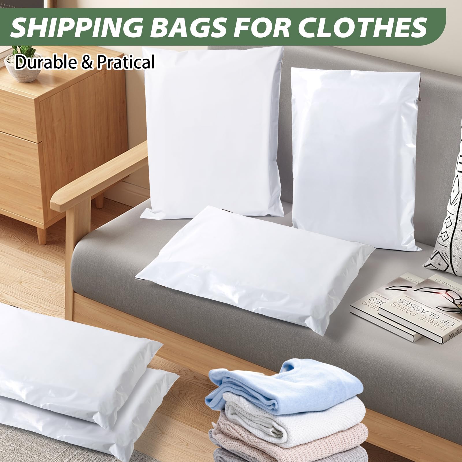 100 Piezas Bolsas Envio Vinted de Polietileno Plástico Blanco, Bolsas de Envio Con Cinta Autosellante, Bolsas para Envíos para Pequeñas Empresas y Tiendas Minoristas (30X40cm)