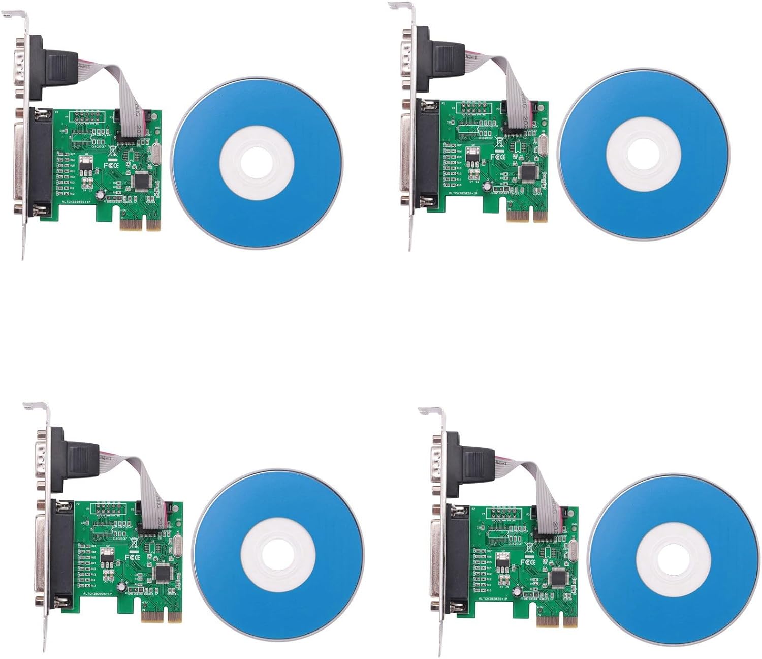 4X RS232-232 Serial Port COM & DB25 Printer Parallel Port to PCI-E PCI Express Card Adapter Converter WCH382L