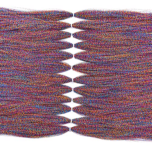 12 Packs 270 Strands per Bag Crystal Flash Line Fly Fishing Tying Material Dry Flies Multiple Colors (15- Rainbow-12packs)