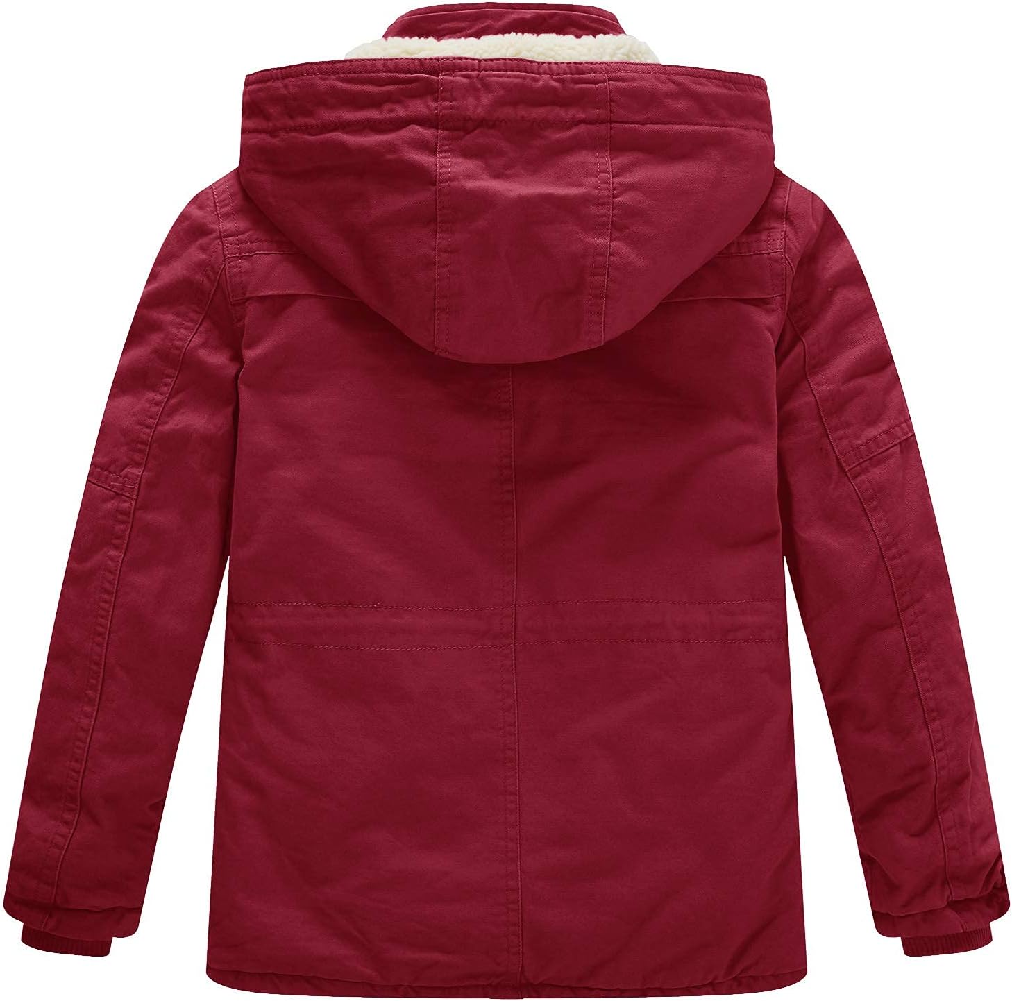 WenVen Boy's Winter Thicken Cotton Coat Heavy Sherpa Lined Hooded Parka Jacket - Image 3