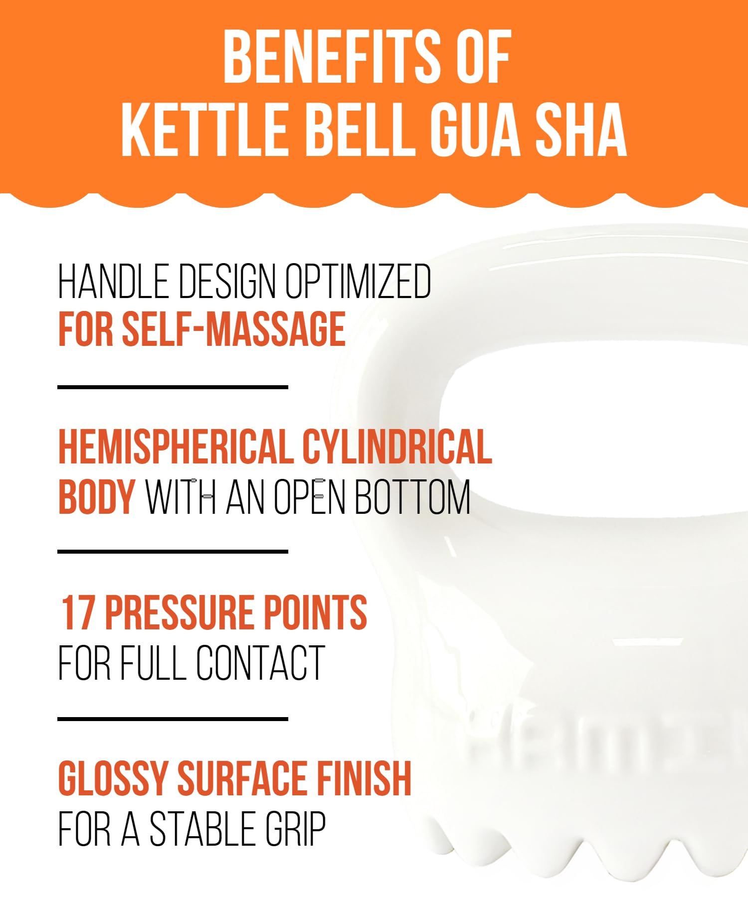 HAMILO Ceramiczne narzędzia do twarzy Kettlebell Gua Sha, ergonomiczne narzędzie Guasha do twarzy i ciała, głęboka ulga mięśni, drenaż limfatyczny, rzeźbienie i relaks, narzędzie do masażu twarzy,