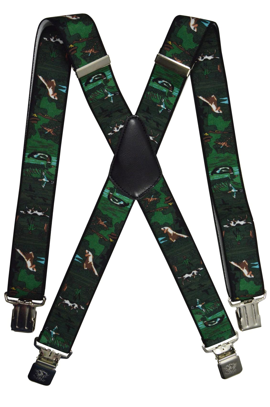 Olata Men's Adjustable Heavy Duty X-Shape Hunting Braces/Suspenders with Embossed Clips - 4cm. Duck Shooting Season