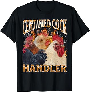 Certified Cock Handler Funny Offensive Adult Humor Bootleg T-Shirt