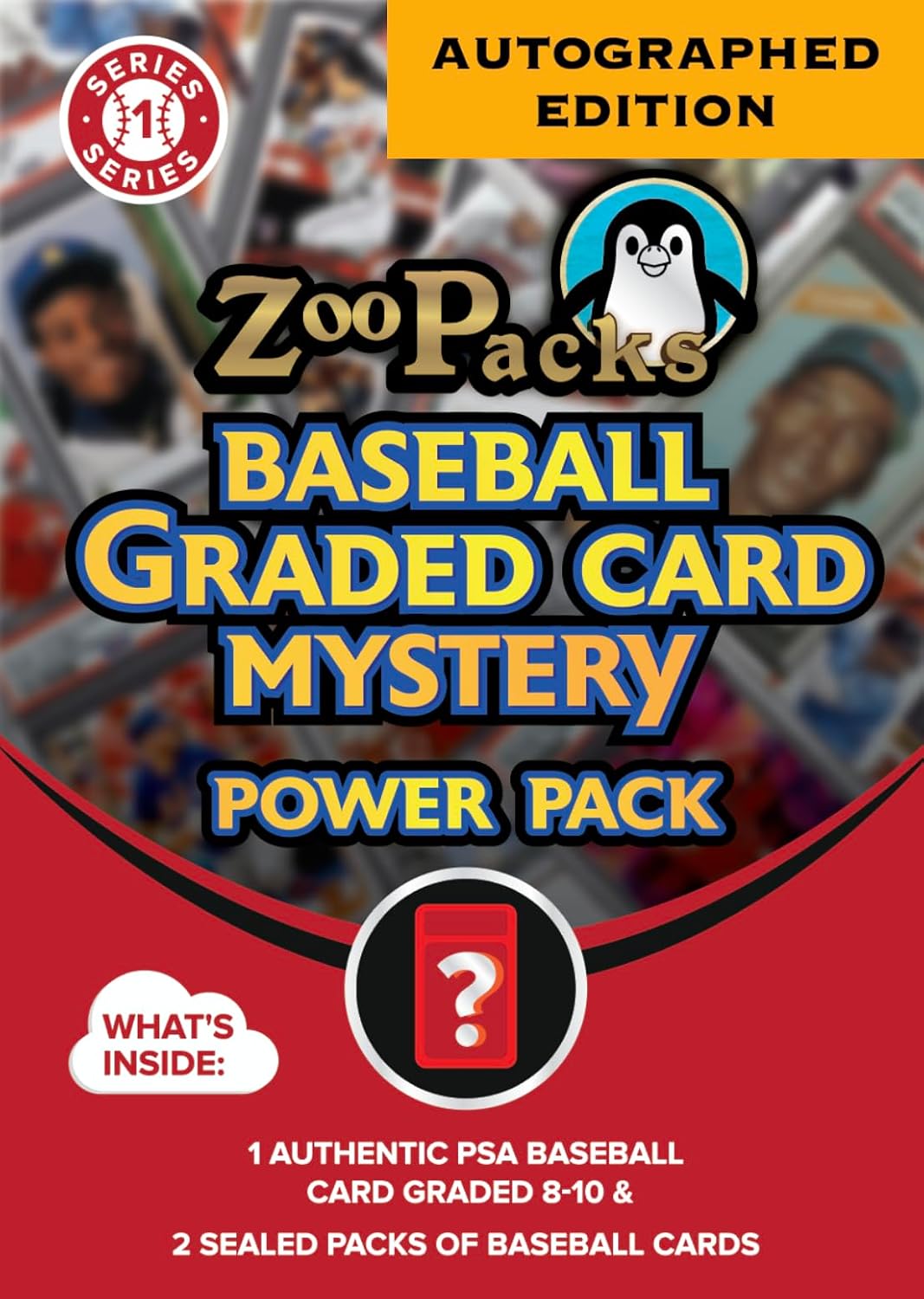 PSA Baseball Autographed Graded Card Mystery Pack | Contains 1 PSA Autographed Graded MLB Card and 2 Sealed Packs of Baseball Cards | by Zoo Packs