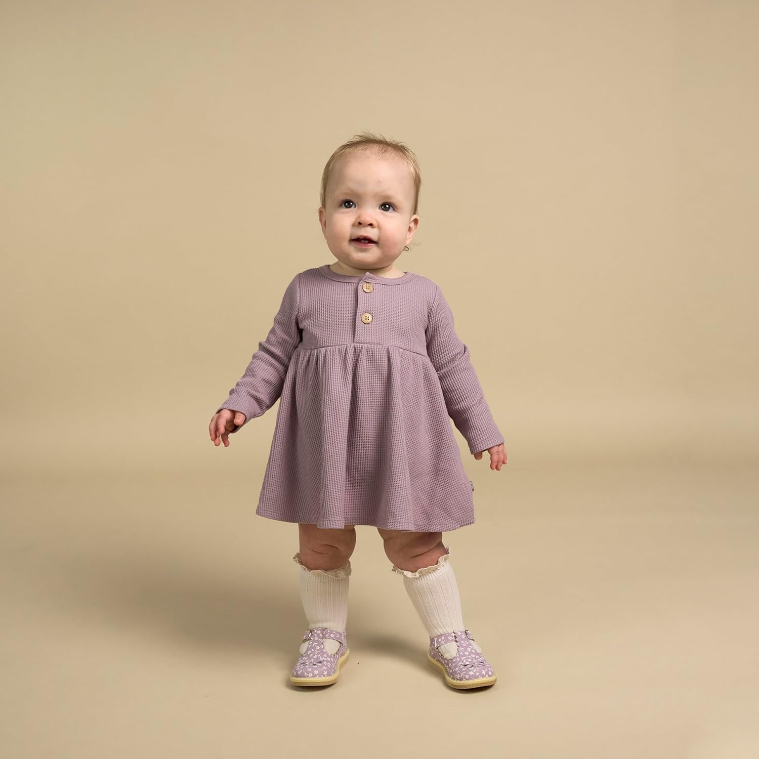 Modern Moments by Gerber baby-girls Mini Waffle Dress With Diaper Cover Set - Image 3