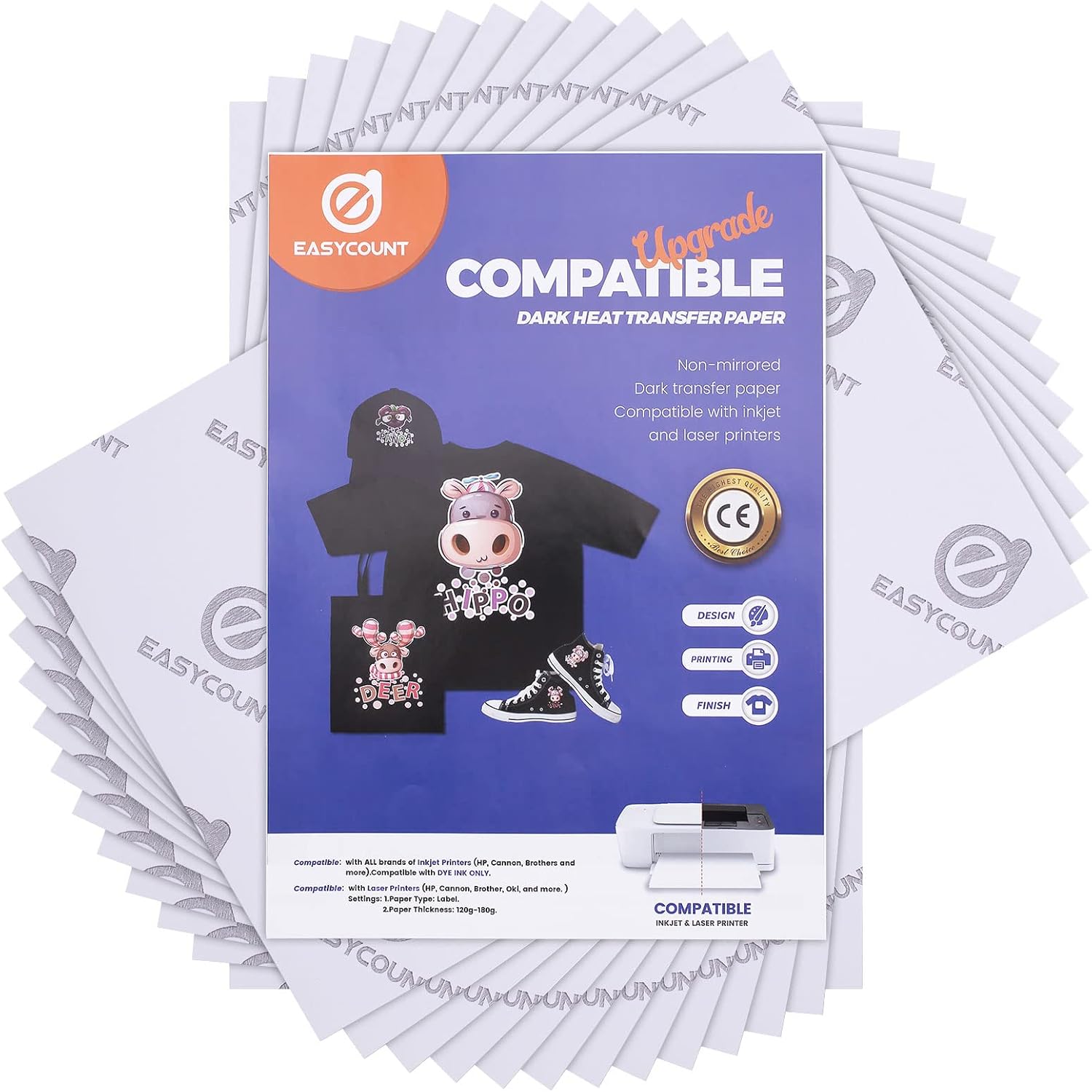 Heat Transfer Paper for T Shirts 10 Sheets (8.5x11, Dark 6.