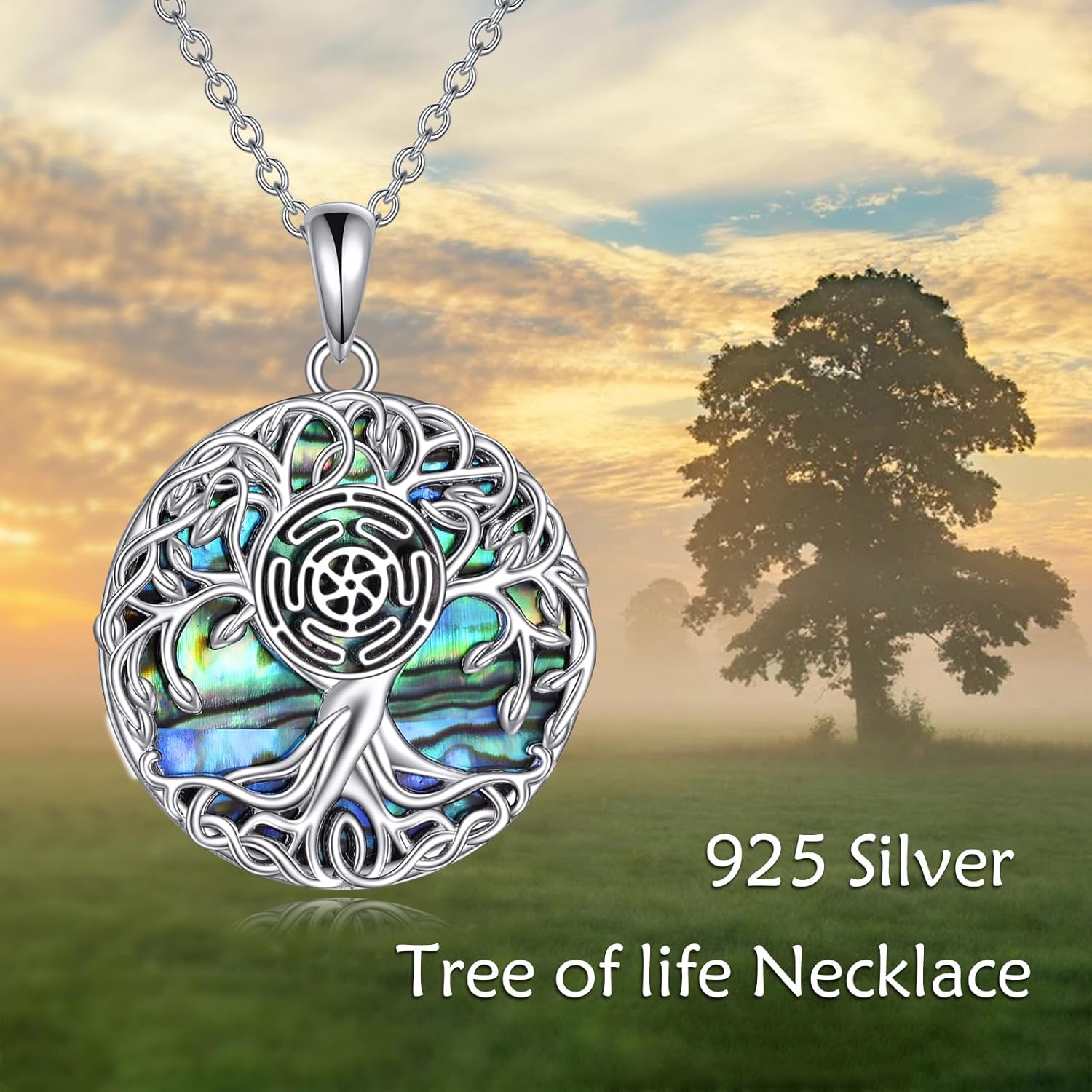 YFN Tree of Life Necklace Sterling Silver Celtic Knot Tree Pendant Jewelry Gifts for Women Men - Image 6