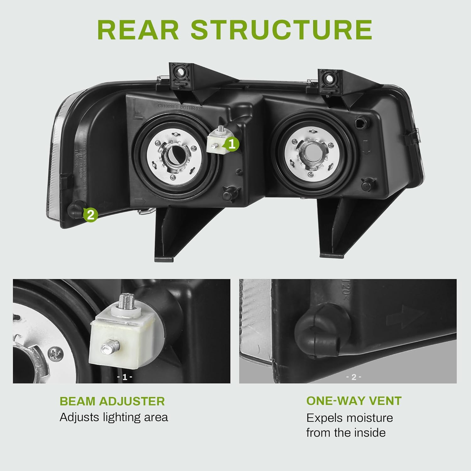 AUTOSAVER88 Headlights Assembly Headlamps Compatible with 2003-2023 Chevy Express GMC Savana 2500 3500 4500/03-14 Chevy Express GMC Savana 1500 Passenger and Driver Side