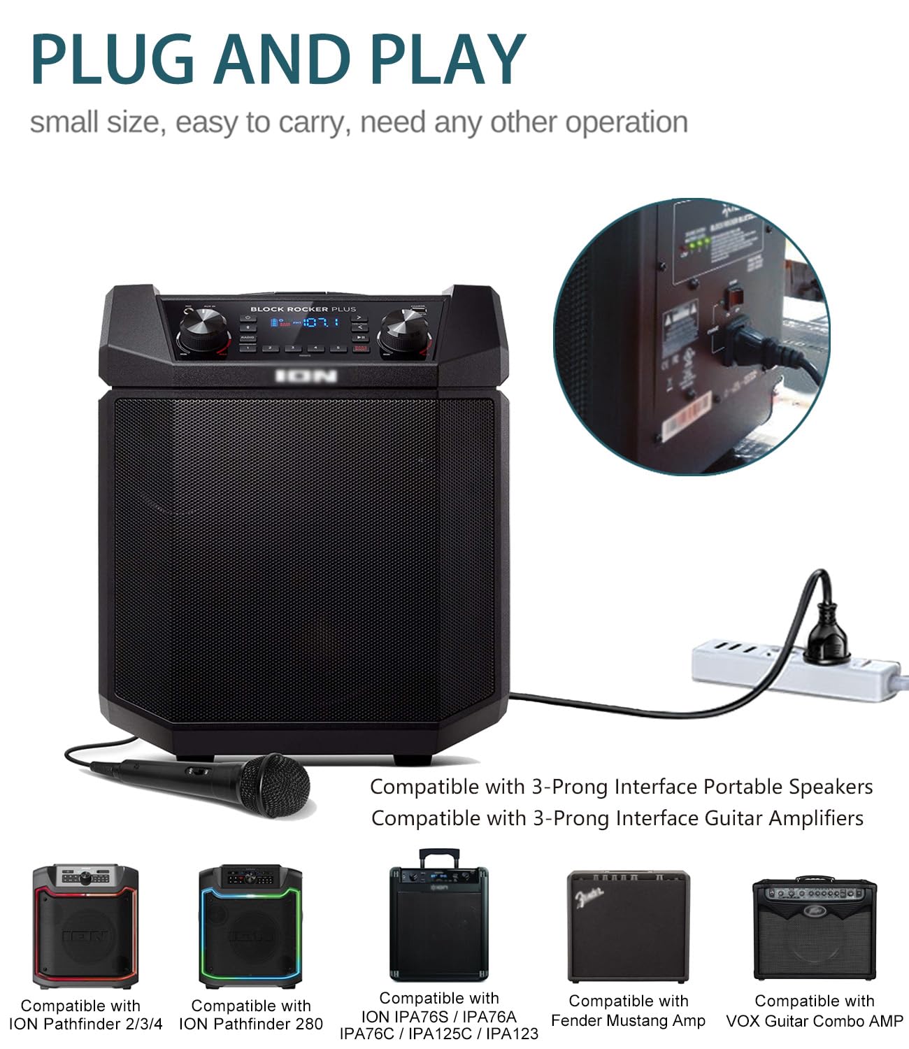 Cavo di alimentazione CA da 6 piedi per Sony Samsung Lg Vizio Toshiba Panasonic Dynex ViewSonic Philips LCD TV, monitor per computer e stampante, cavo universale a 3 pin