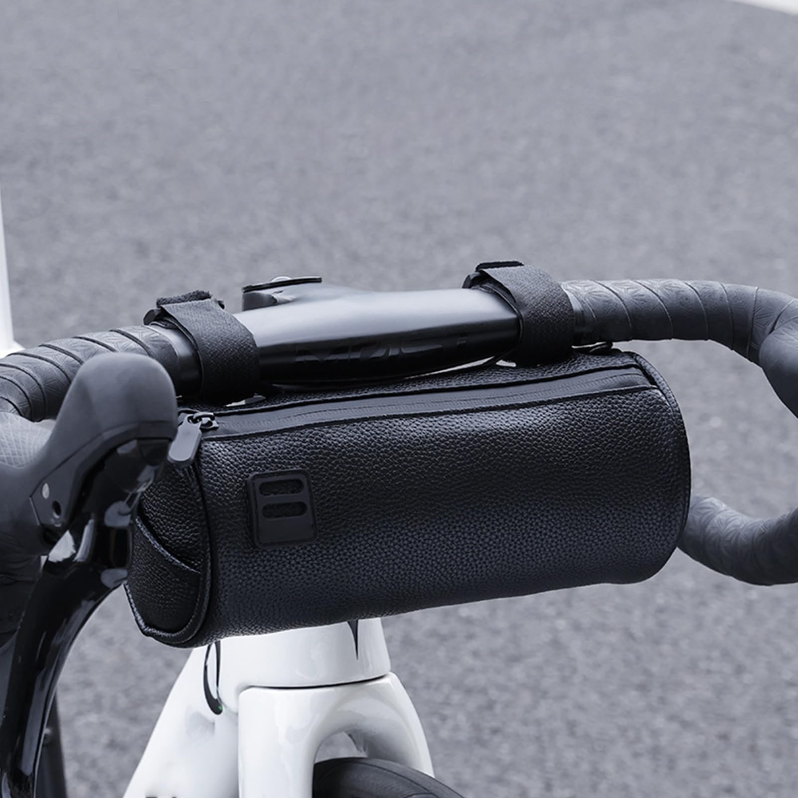 Torba na kierownicę – wodoodporne akcesoria rowerowe ze skóry PU, 1,8 l, uchwyt na kierownicę rowerową z zamkiem błyskawicznym, idealny do dojazdów do jazdy po ulicy, górach, do jazdy elektrycznej