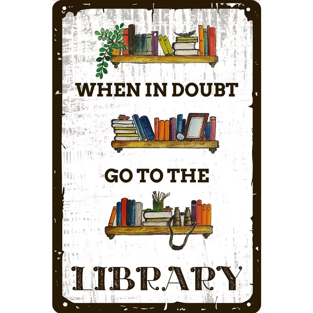 peiyeety Metal Tin Sign When In Doubt Funny Quote Wall Art, Vintage Style, Wall Decor For Indoor Home Kitchen Living Room Bedroom Office Cafe Bar, 8x12 Inch