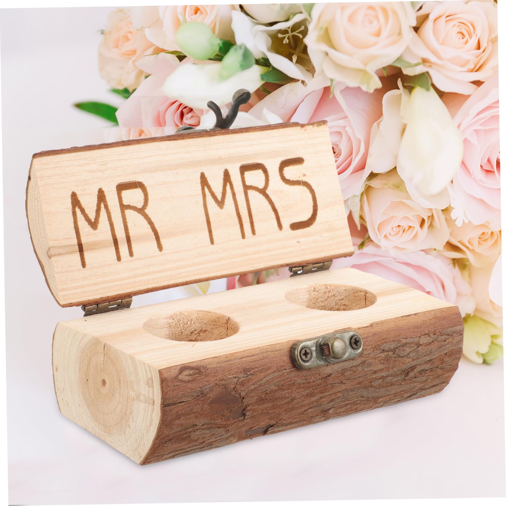 minkissy 5 Pièces Boîte de bague de mariage en bois couples boîtes à alliances pour cérémonie boite bague porte-bagues cas de bague de fiançailles cas de stockage de bijoux lin