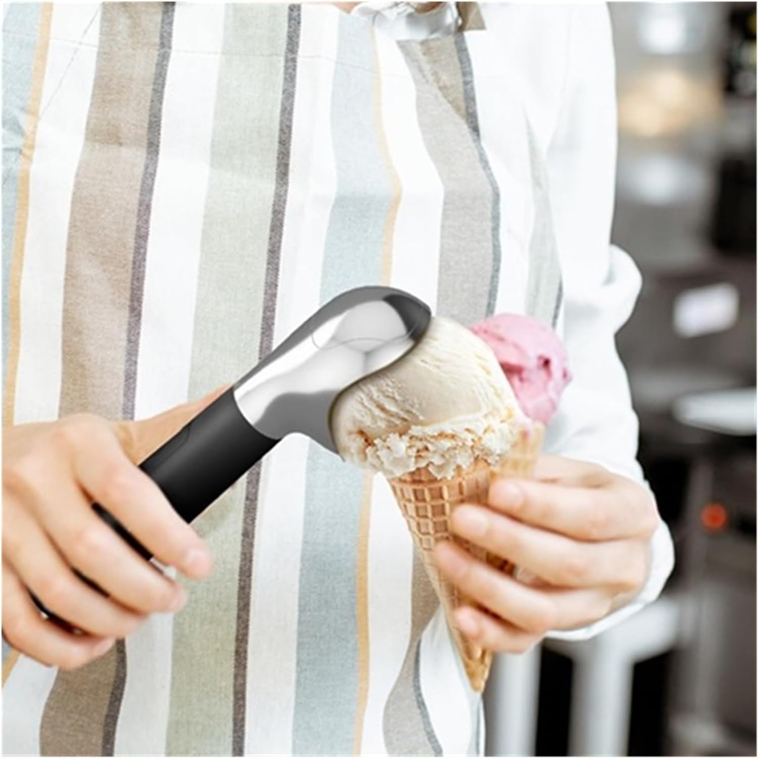 Ice Cream Scoop, 3PCS Electric Ice Cream Scoop Heated Rechargeable Icecream Stainless Steel Black, for Gelato, Sorbet
