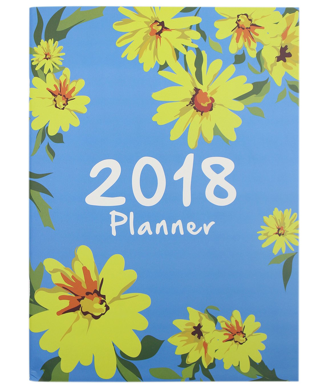 Year Monthly Weekly Planner Notebook Floral Printed Calendar Time Organizer Diary Journal Notepad, A4 Size