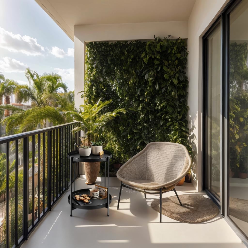 Foldable 2-Tier Round Side Table, Metal End Table with Storage for Indoor Outdoor Use, Small Coffee Table for Living Room, Bedroom, Patio, Black​