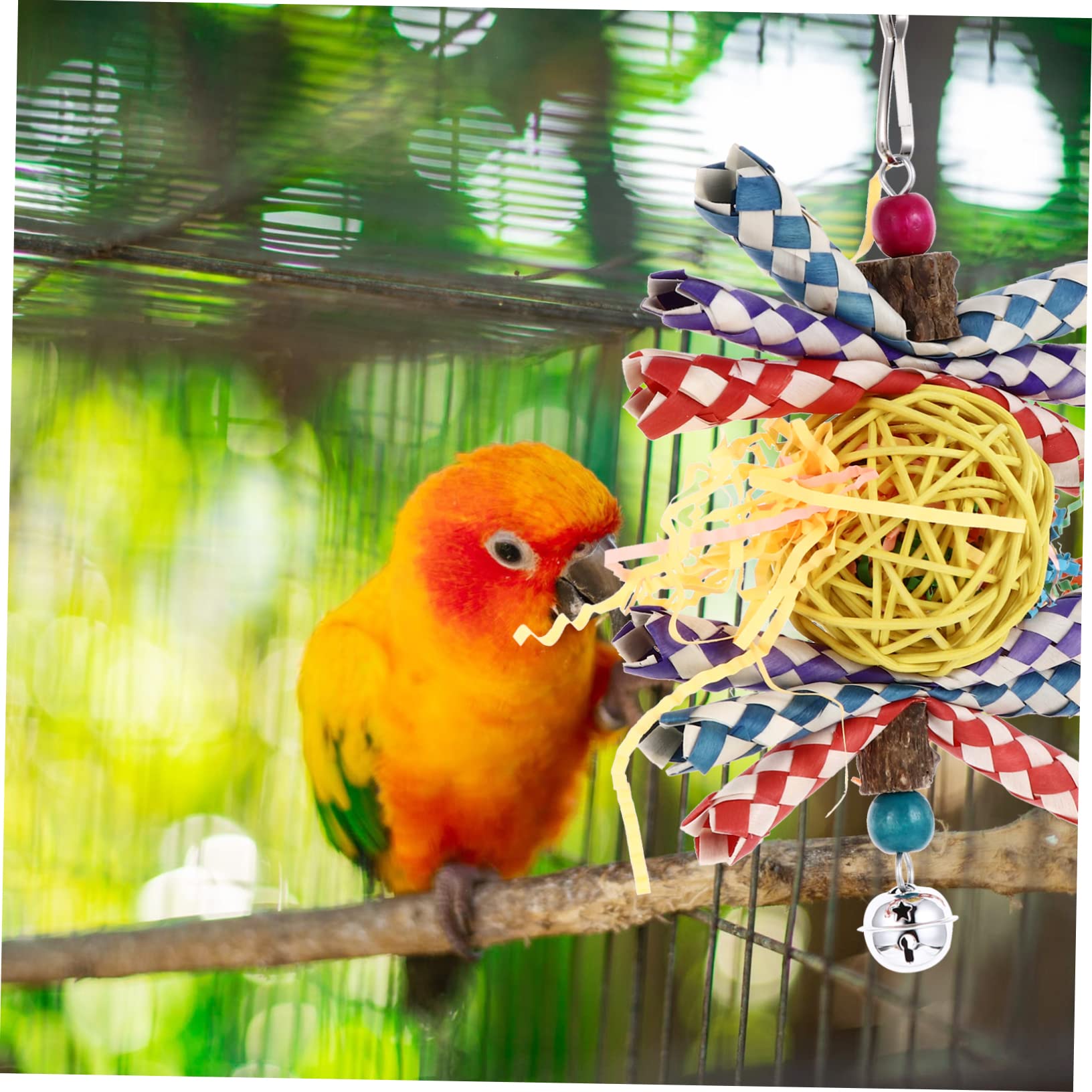 BESPORTBLE 3pièces Jouet à Mâcher pour Perroquets Et Oiseaux Jouet Tressée Créatif pour Jeux Mastication Accessoire Amusant pour Oiseaux De Compagnie