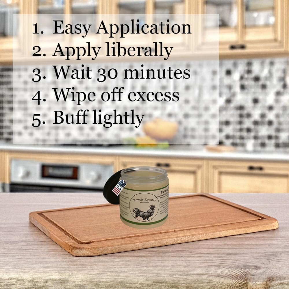Gel para tabla de cortar, tratamiento de cera y aceite en uno, con aceite mineral de grado alimenticio y cera de abeja, acondicionador de bloque de carnicero, cera de tabla de cortar y charcutería