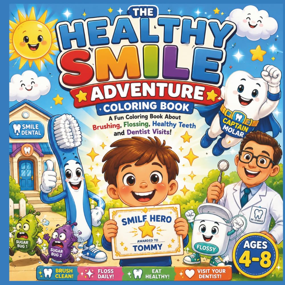 The Healthy Smile Adventure Coloring Book: A Fun Coloring Book About Brushing, Flossing, Healthy Teeth and Dentist Visits (The Health & Daily Living Kids Coloring Book)