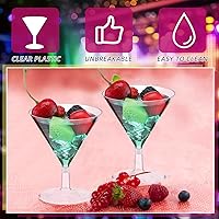 Vista 5 de Yinkin 12 Piezas Vasos de Martini de Plástico de 2 oz Desechables Transparentes para Cóctel Postre Parfait Vasos Irrompibles Mini Copas de Martini