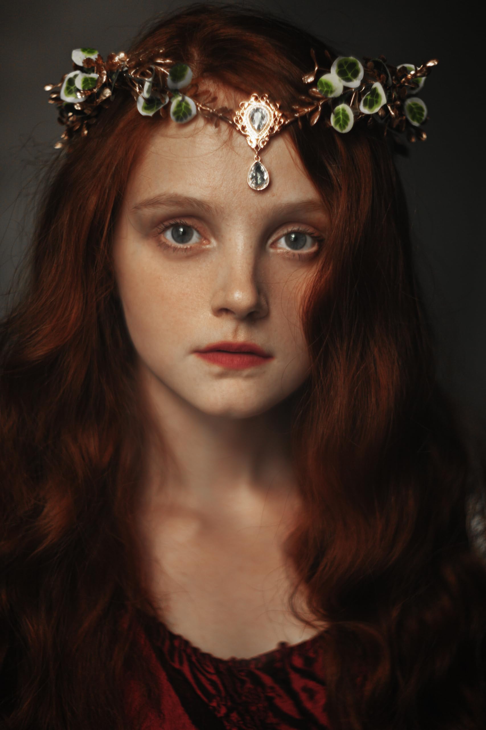 Medieval Woodland Fairy Crown - Elf Headpiece with Tassel for Renaissance Amazon.com : MOSTORY Handmade Forest Leaf Crown - ELf  main image 3