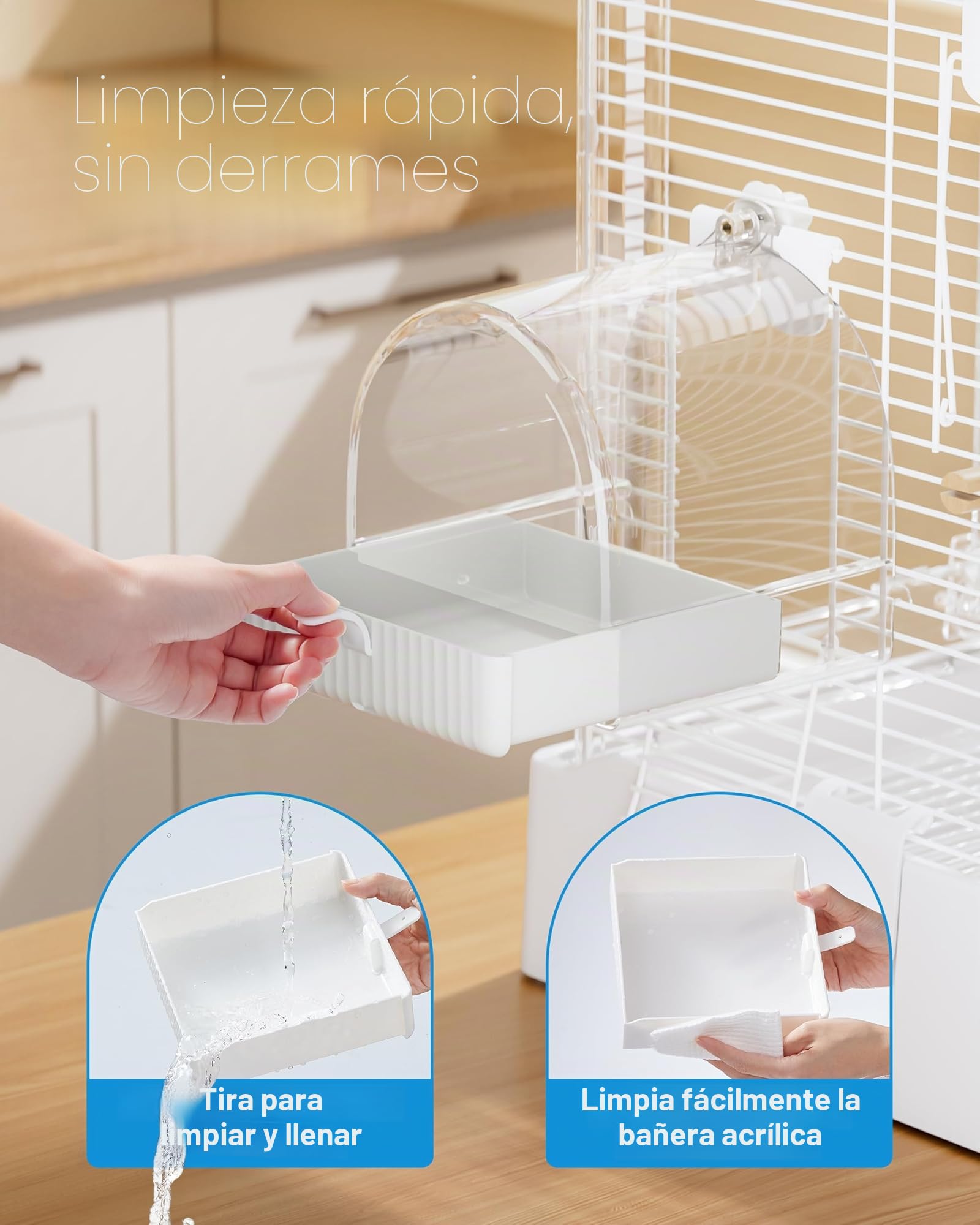 BUCATSTATE Casa de baños colgante para jaula de pájaros, 3 en 1, bañera para pájaros, cuenco, bebedero para pájaros, tazón, jaula de pájaros, accesorios para inseparables, pinzones, periquitos