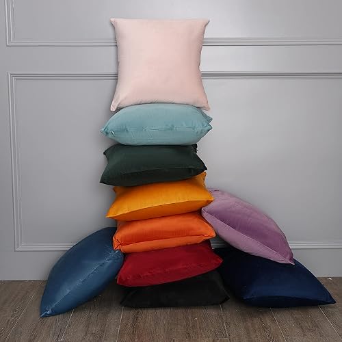 Miniatura 6 de MZPSO Juego de 2 fundas de cojín cuadradas decorativas de terciopelo súper suaves y sólidas, para sofá, dormitorio o automóvil, 18 x 18 pulgadas,