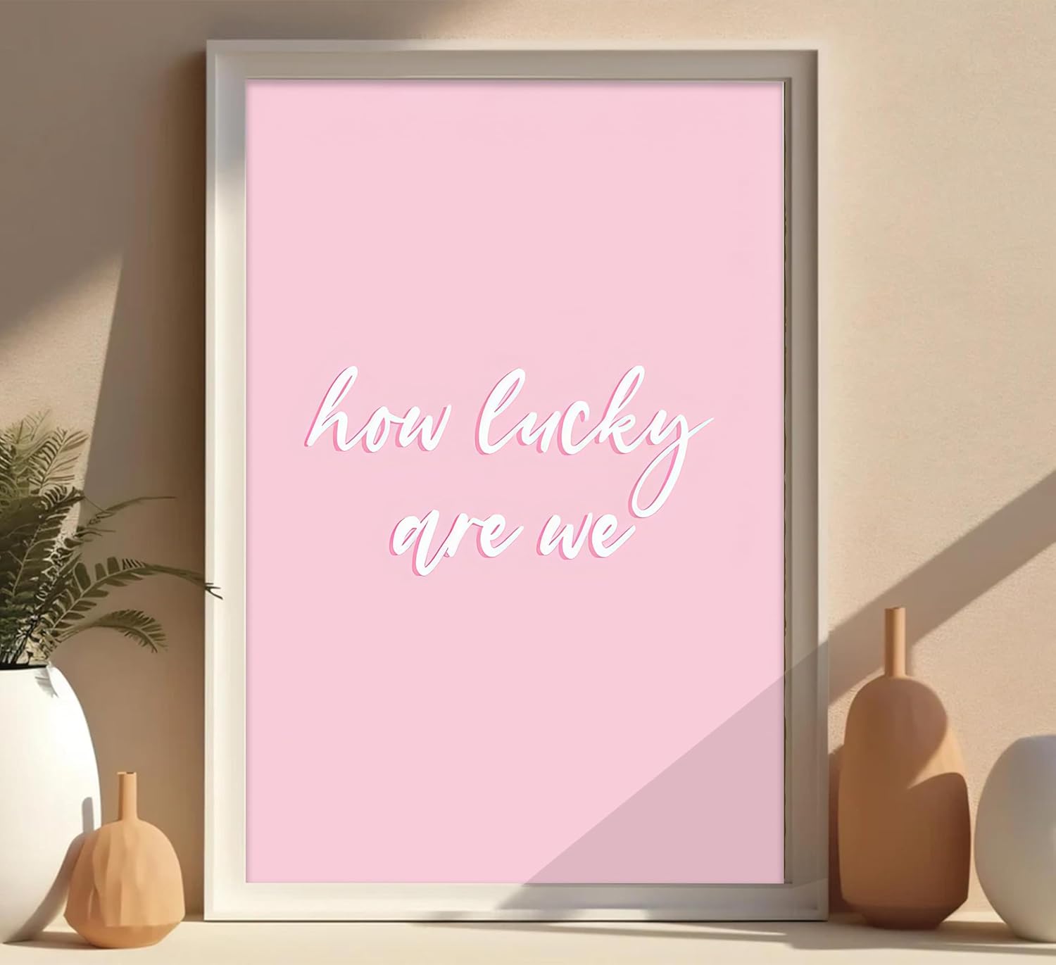 QLDENIX 6Pcs Trendy Pink Preppy Wall Art Cowgirl Boots Canvas Wall Decor Coquette Bow Posters Pink Heart Print Painting Picture Lucky Are We Artwork for Girly Room Dorm Apartment Home decor, Unframed - Image 3