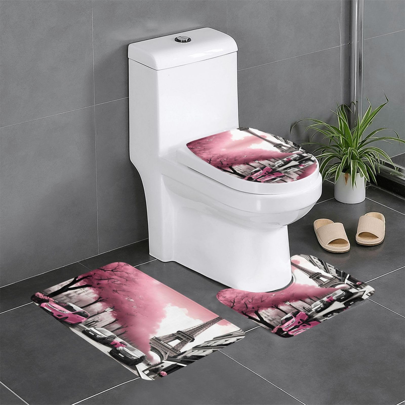 Tapis de salle de bain antidérapants évitez les glissades avec le style Tour Eiffel