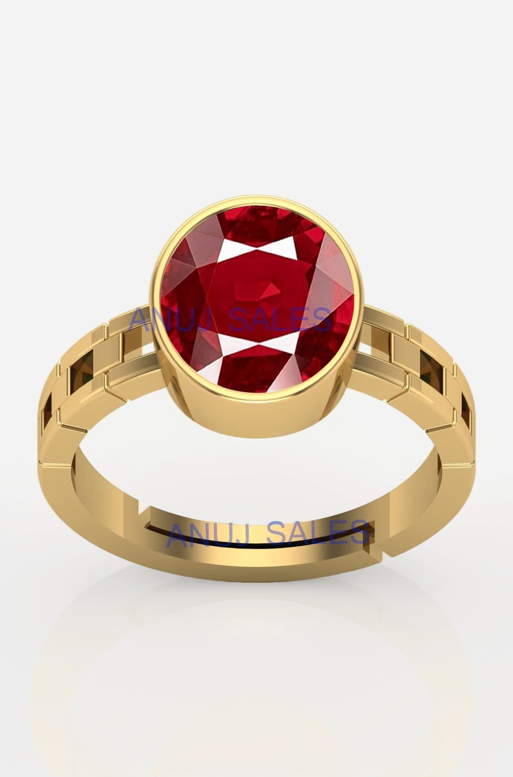 6.55 Carat Natural Certified Ruby Manik Panchdhatu Birthstone/Astrology/Rashi Ratan Adjustable Ring for Men & Women