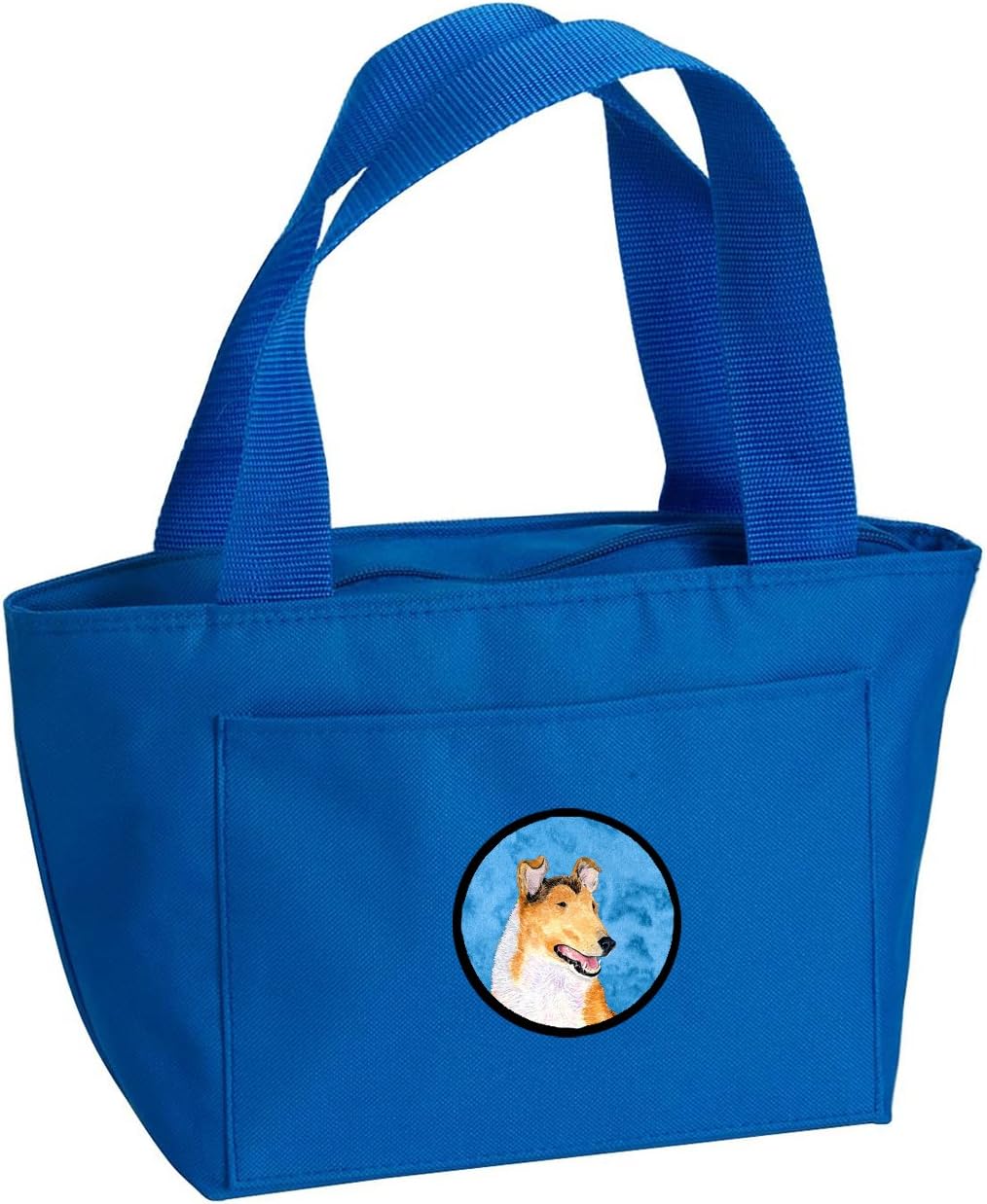 Caroline's Treasures SS4746-BU-8808 Blue Smooth Collie Lunch Bag Insulated Lunch Box Tote Bag for Women Adult Men, Reusable, Large, Multicolor