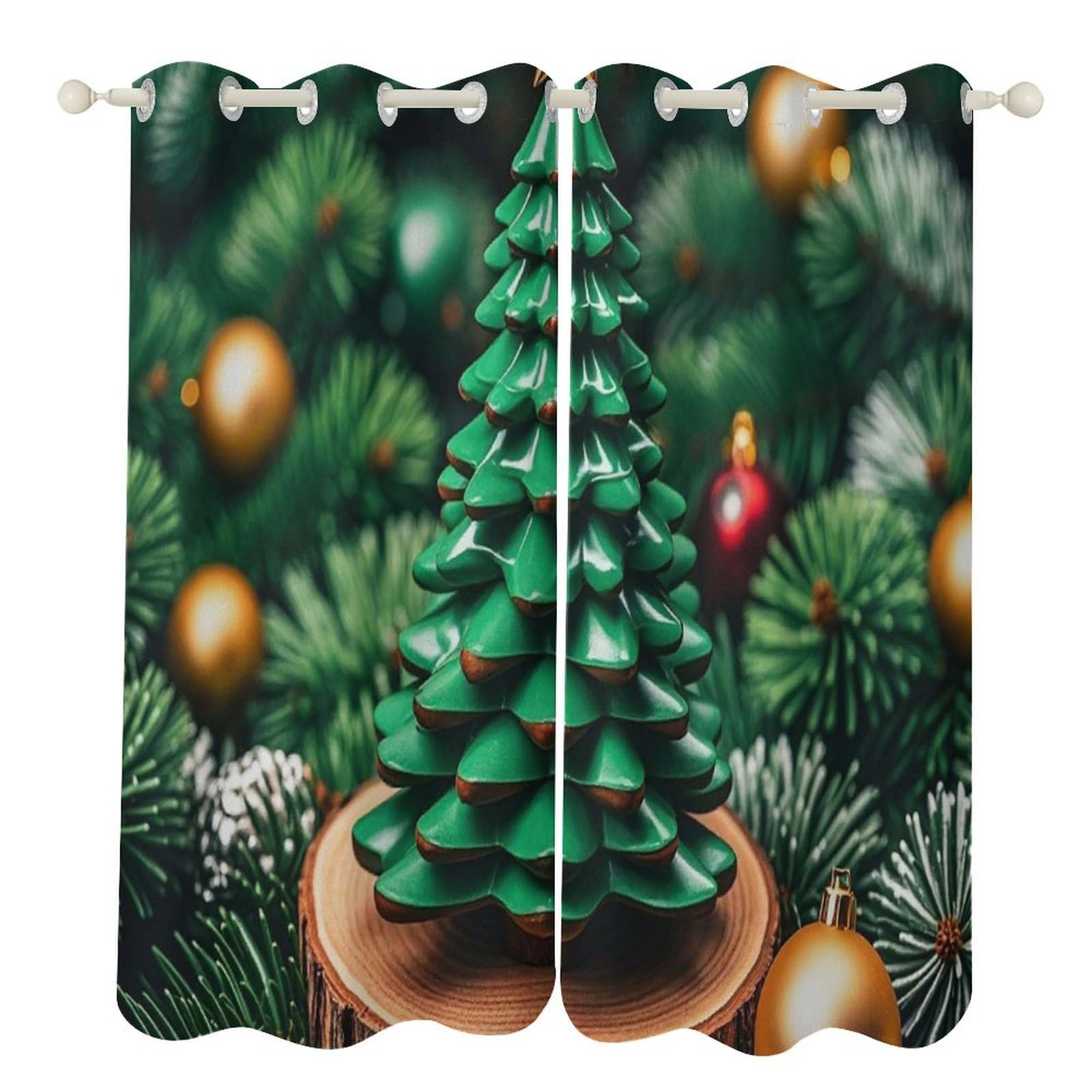 Rideaux occultants de Noël pour une ambiance festive et chaleureuse dans le salon