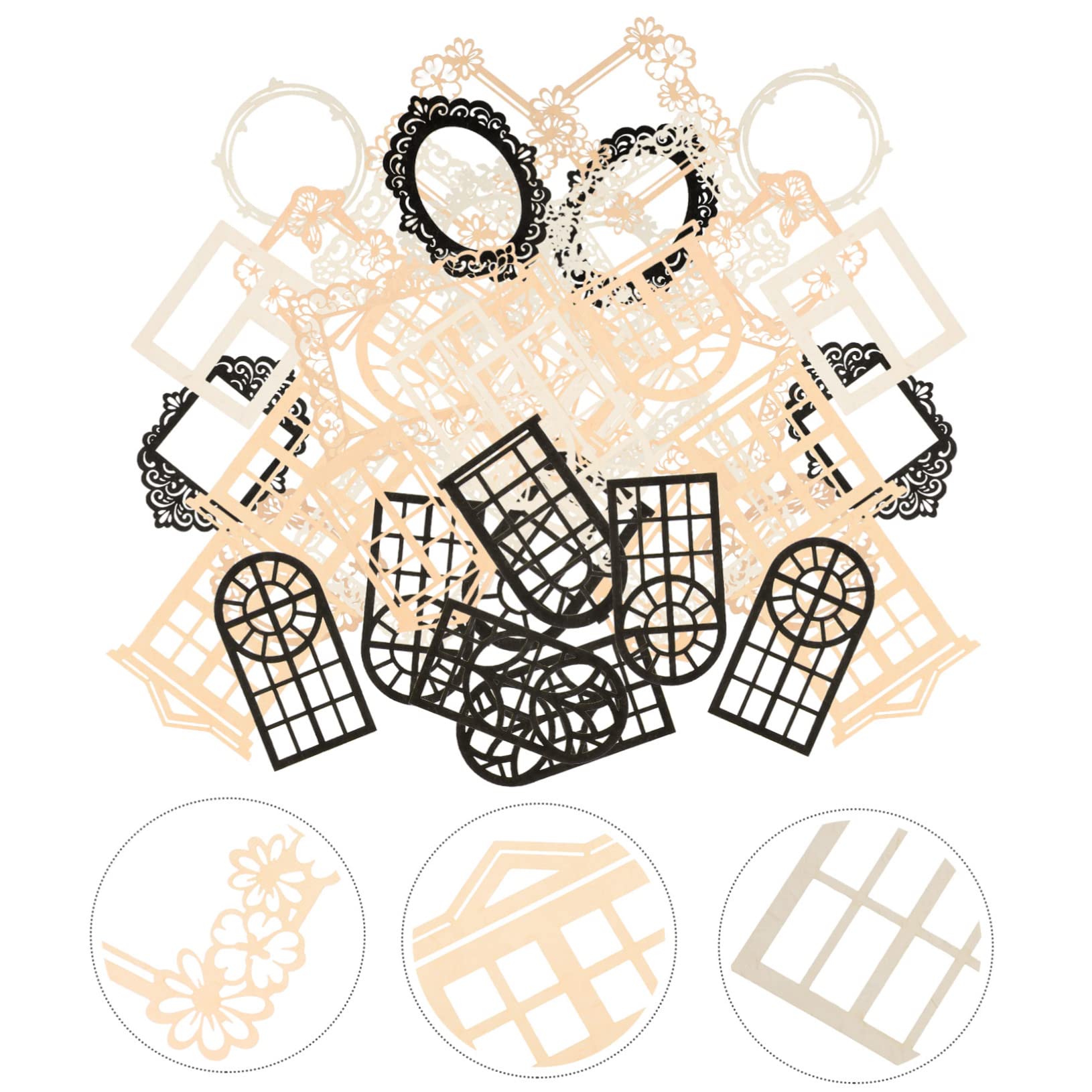 NUOBESTY 200 Pièces Matériau Creux Papier Scrapbook Papier Matériel Bricolage Rétro Bricolage Planificateur Journal Cahier Décoratif Dentelle Scrapbooking